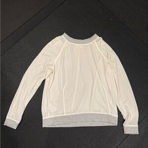 Lou & Grey Cream and Gray Long Sleeve Top